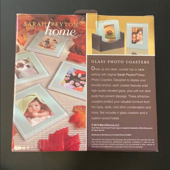 NEW: 2x Boxes SARAH Peyton Home - Glass Photo Coasters (8 Total) Housewarming - Picture 6 of 10